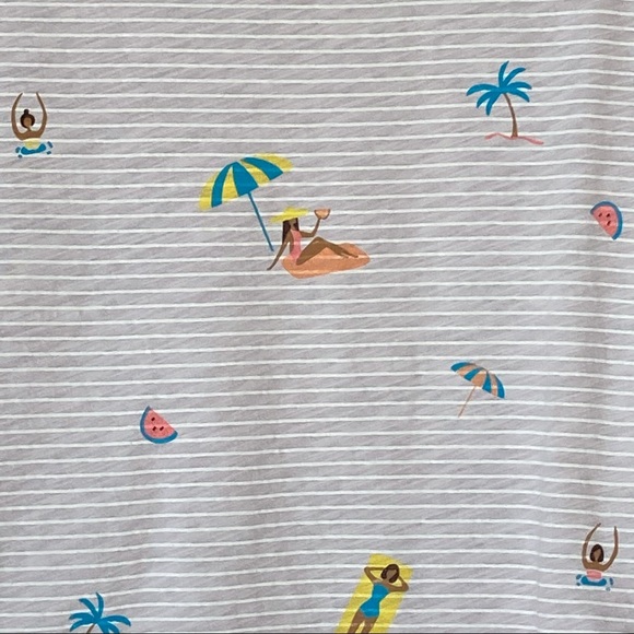 Fresh Produce Cotton Tee Shirt Beach Print Sz S - Picture 2 of 5